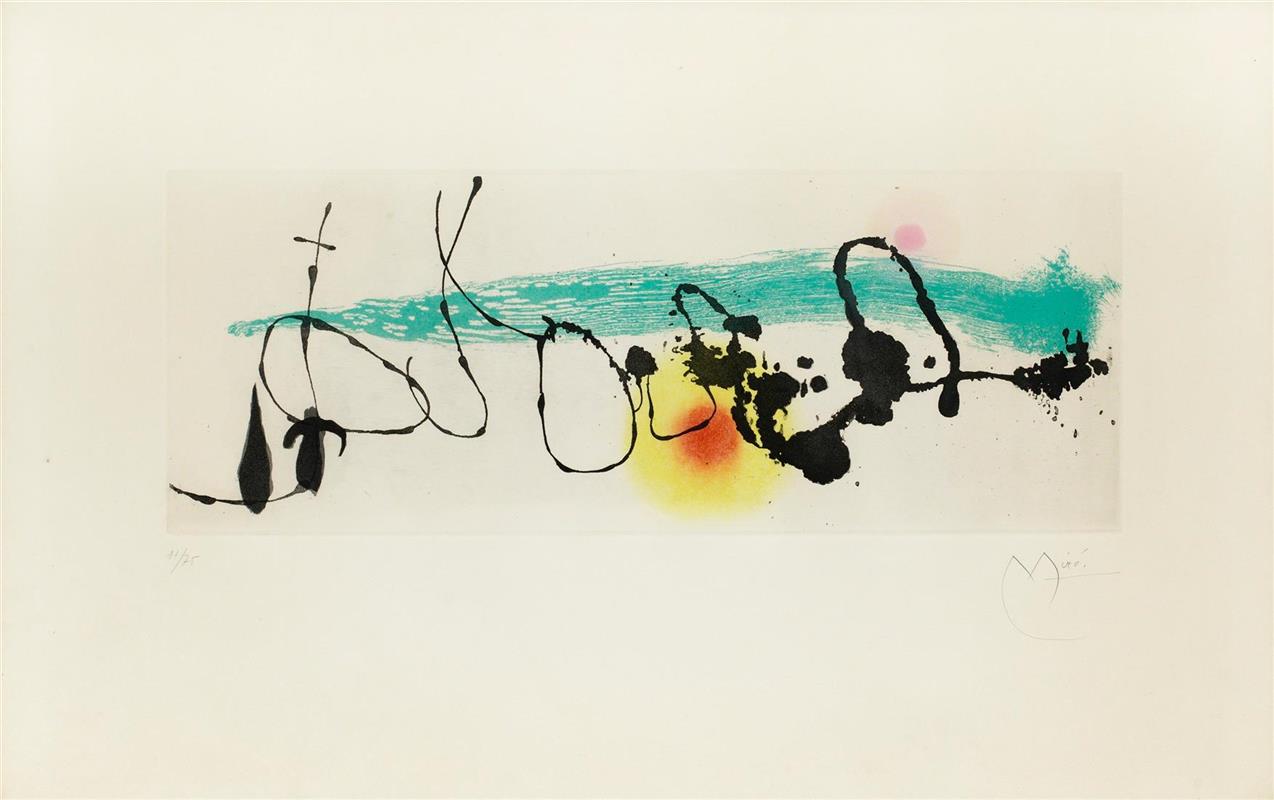 西班牙米罗Joan Miró Espanja 1893-1983-Soleil noyé I. (d)高清原图